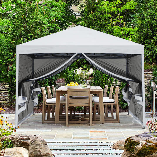 Leisure Sports Pop‑up Easy Setup Outdoor Canopy with Netting Screen Walls – 8x8, 10x10