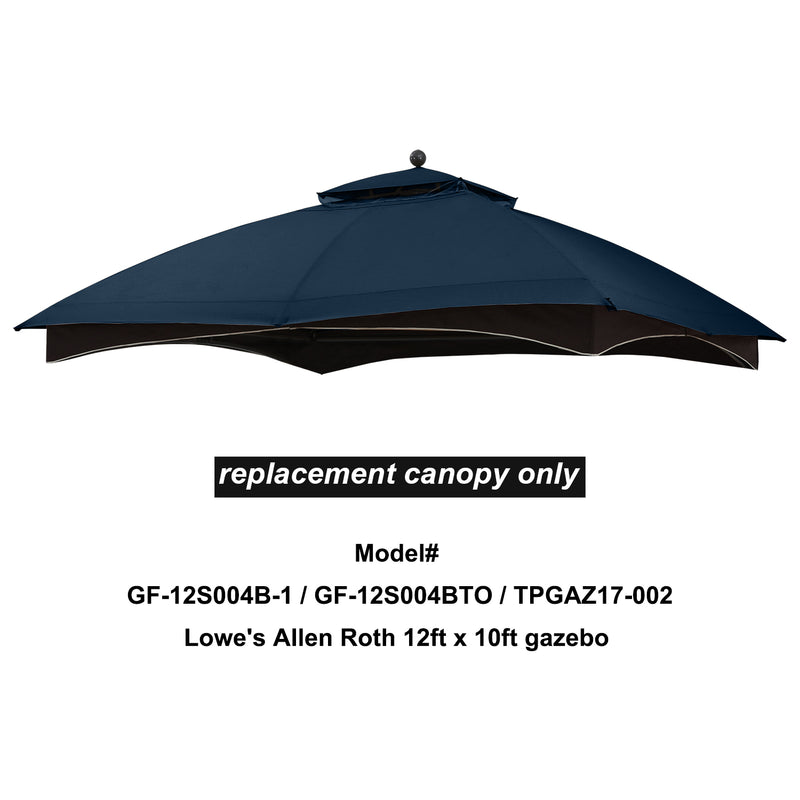 Load image into Gallery viewer, MASTERCANOPY Replacement Canopy Top for Lowe's Allen Roth 10x12 Gazebo #GF-12S004B-1