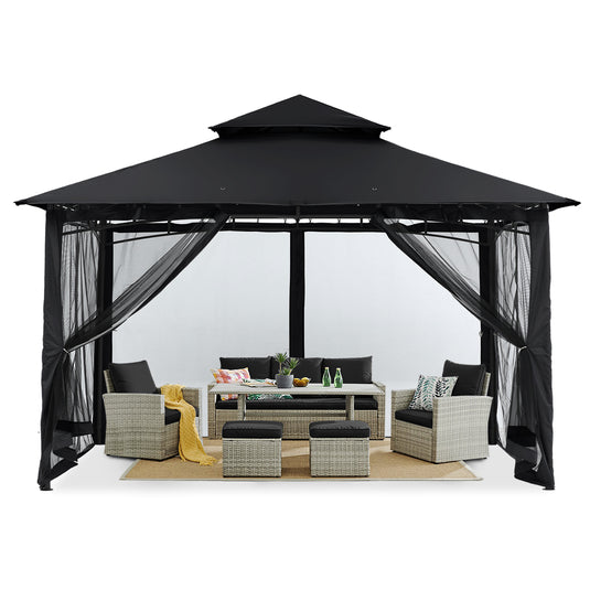 8x8/10x10/10x12 Outdoor Garden Patio Gazebo with Netting Walls