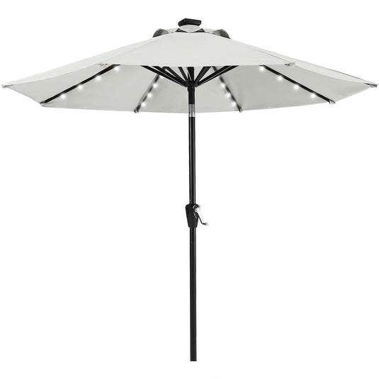 MASTERCANOPY Patio Umbrella with 32 Solar LED Lights 6&8 Ribs