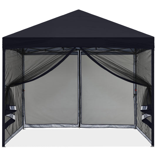 Leisure Sports Pop‑up Easy Setup Outdoor Canopy with Netting Screen Walls – 8x8, 10x10
