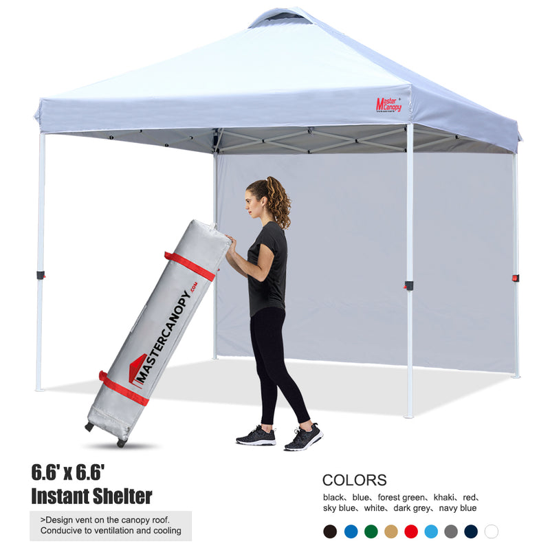 Load image into Gallery viewer, Leisure Sports Durable Ez Pop‑up Canopy Tent with One Sidewall – 6.6x6.6, 8x8