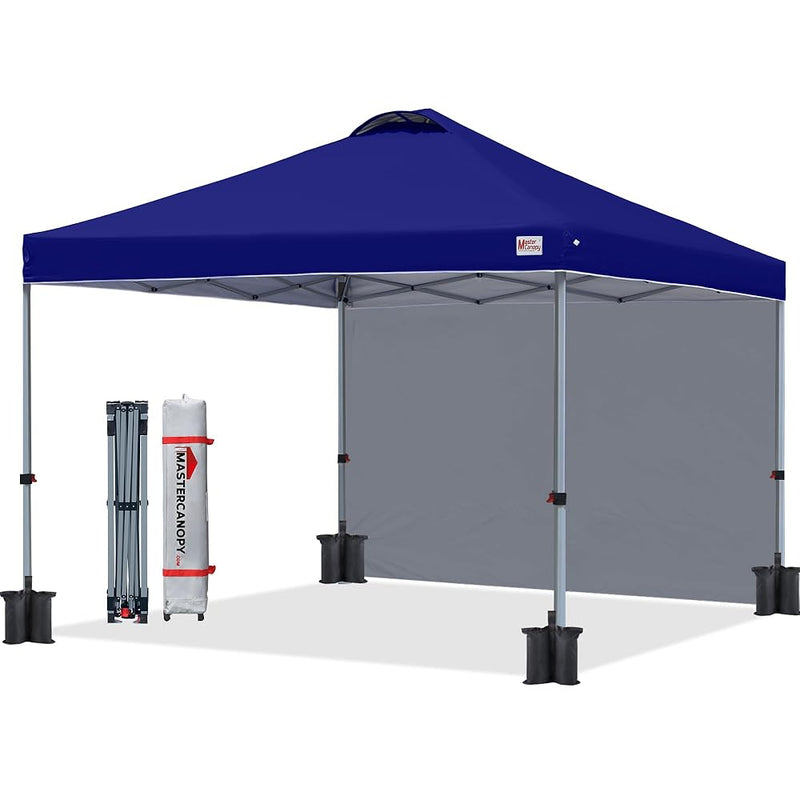 Load image into Gallery viewer, Leisure Sports Durable Ez Pop-Up Canopy Tent with One Sidewall - 10x10, 12x12