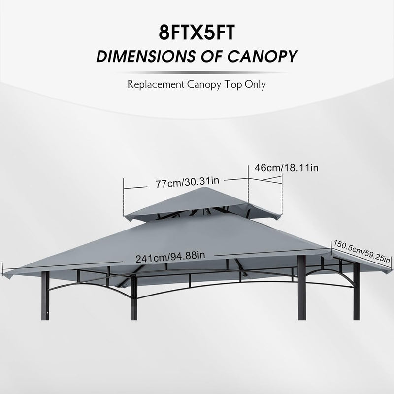 Load image into Gallery viewer, MASTERCANOPY  8x5 Grill Gazebo Replacement Canopy Top for Model L-GG001PST-F