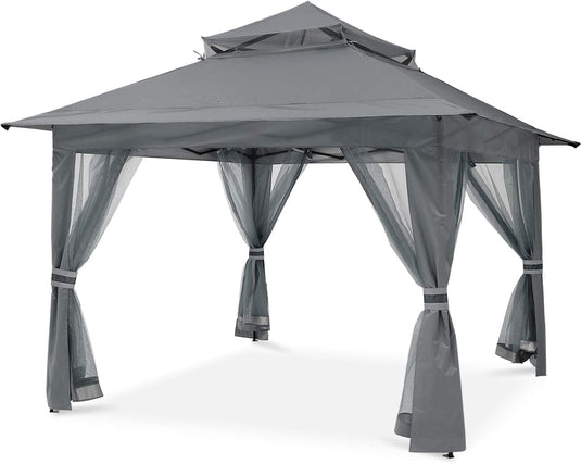 11x11/13x13 Patio Gazebo Outdoor Pop Up Gazebo with Mesh Walls-CA