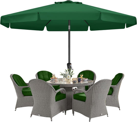 MASTERCANOPY Valance Patio Umbrella for Outdoor Table Market 6/8 Ribs