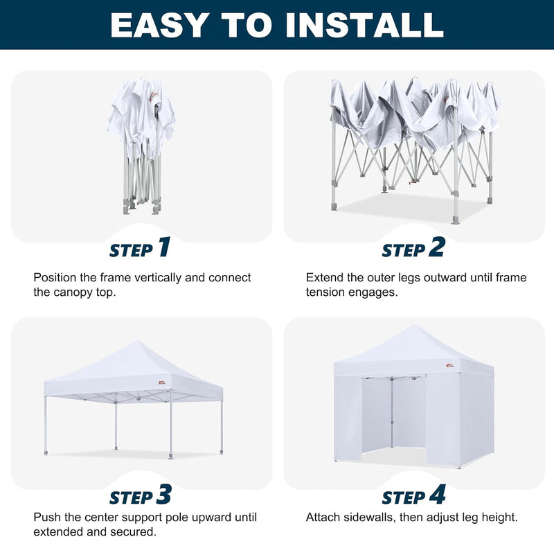 Load image into Gallery viewer, Mastercanopy Core-35 Premium Heavy Duty Instant Canopy Tent with Sidewalls - 10x10, 10x15, 10x20