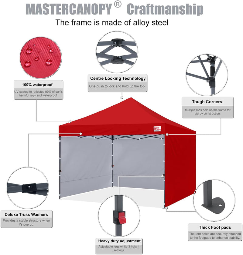 Load image into Gallery viewer, Leisure Sports Easy Pop-Up Canopy Tent with Sidewalls - 8x8, 10x10, 12x12