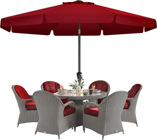 MASTERCANOPY Valance Patio Umbrella for Outdoor Table Market 6/8 Ribs