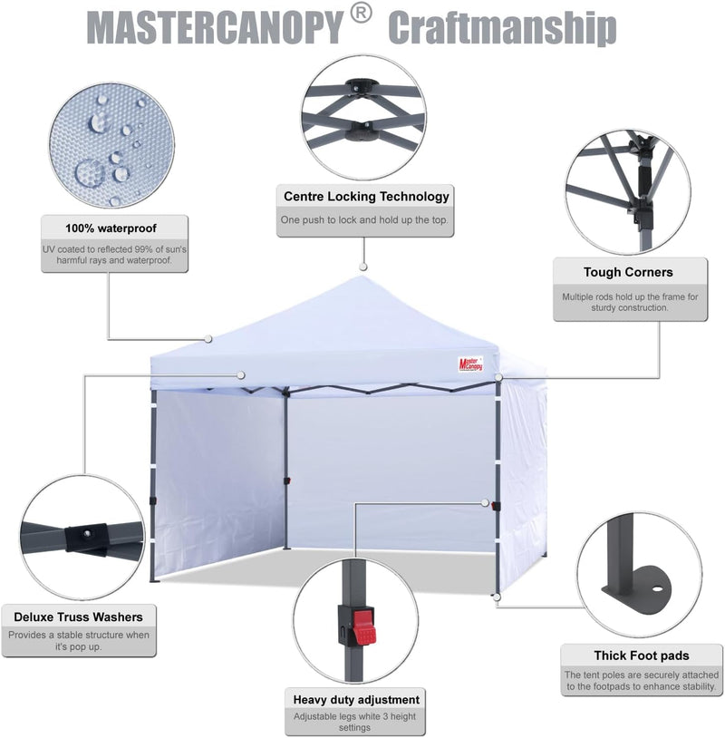 Load image into Gallery viewer, Leisure Sports Easy Pop-Up Canopy Tent with Sidewalls - 8x8, 10x10, 12x12