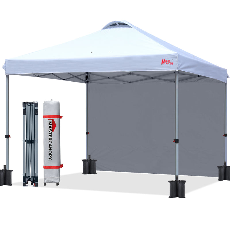 Load image into Gallery viewer, Leisure Sports Durable Ez Pop-Up Canopy Tent with One Sidewall - 8x8, 10x10, 12x12