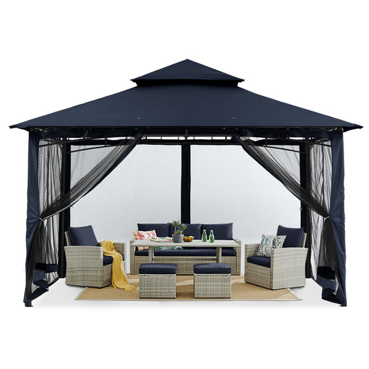 8x8/10x10/10x12 Outdoor Garden Patio Gazebo with Netting Walls