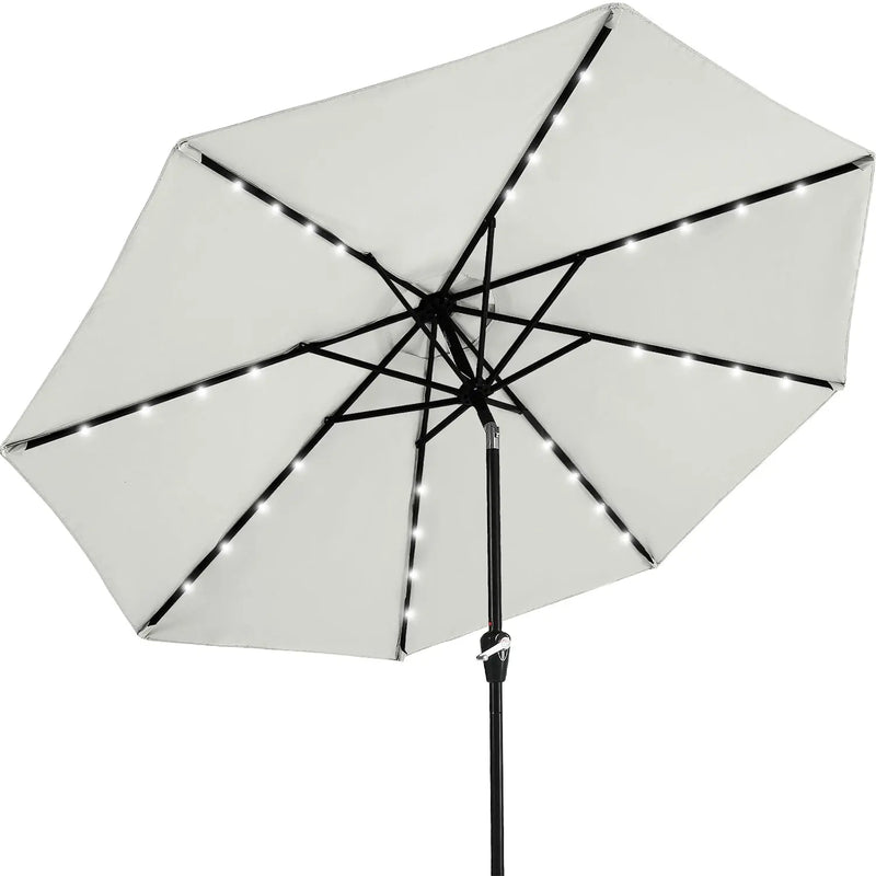 Load image into Gallery viewer, MASTERCANOPY Patio Umbrella with 32 Solar LED Lights 6/8 Ribs-CA