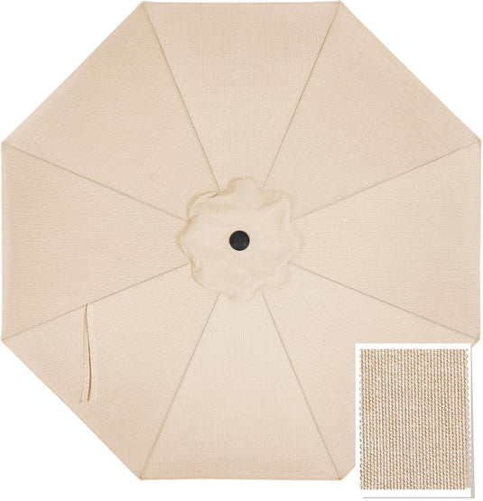 9FT Patio Umbrella Replacement Canopy for 8 Ribs 5-Year-Non-Fading Olefin