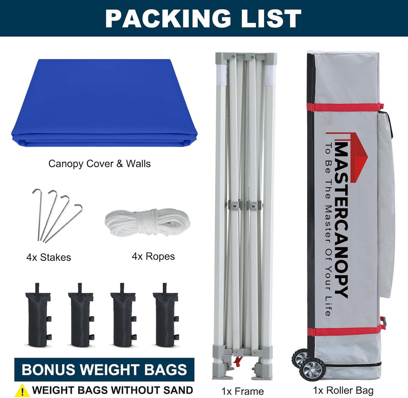 Load image into Gallery viewer, Mastercanopy Core-35 Premium Heavy Duty Instant Canopy Tent with Sidewalls - 10x10, 10x15, 10x20