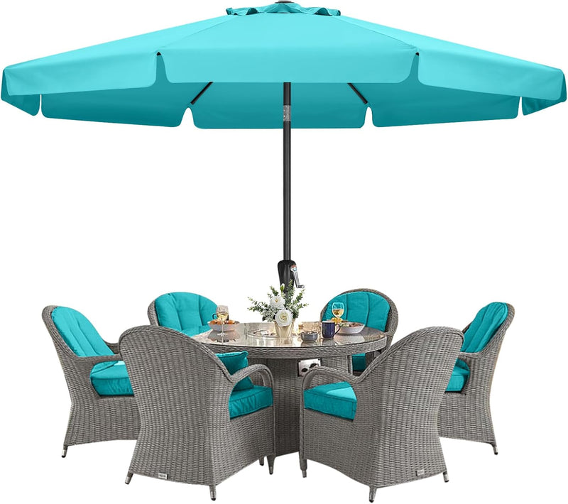 Load image into Gallery viewer, MASTERCANOPY Valance Patio Umbrella for Outdoor Table Market 6/8 Ribs