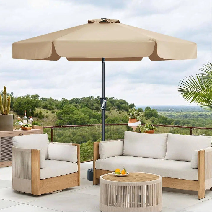 Load image into Gallery viewer, MASTERCANOPY Valance Patio Umbrella for Outdoor Table Market 6/8 Ribs