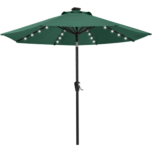 MASTERCANOPY Patio Umbrella with 32 Solar LED Lights 6&8 Ribs
