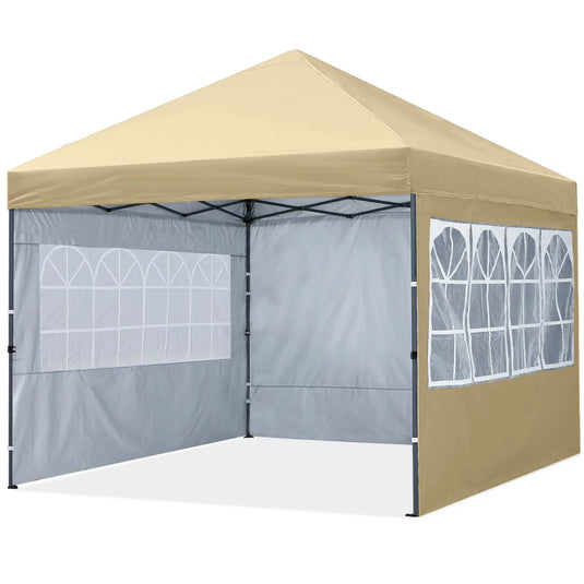 Leisure Sports 10x10 Pop Up Canopy Tent with Church Window Sidewalls-CA