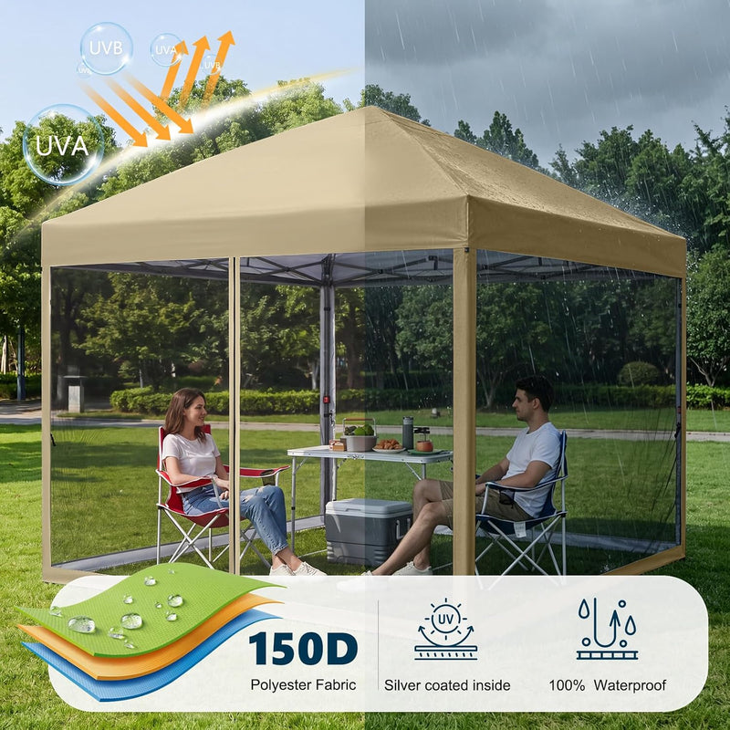 Load image into Gallery viewer, Leisure Sports Pop-Up Easy Setup Outdoor Canopy Tent with Netting Screen Walls - 8x8, 10x10
