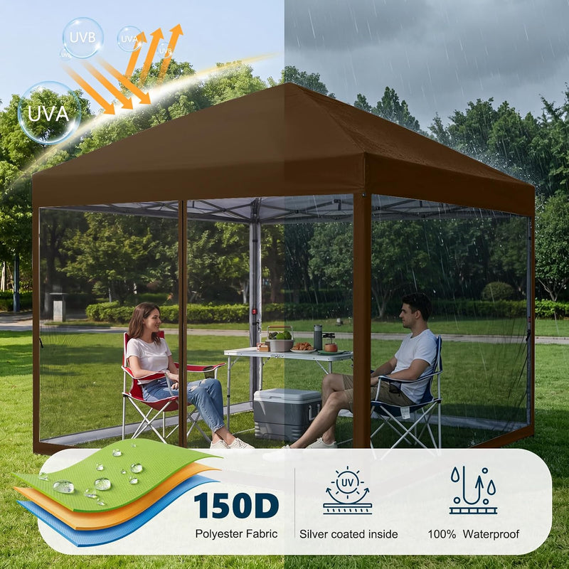 Load image into Gallery viewer, Leisure Sports Pop-Up Easy Setup Outdoor Canopy Tent with Netting Screen Walls - 8x8, 10x10