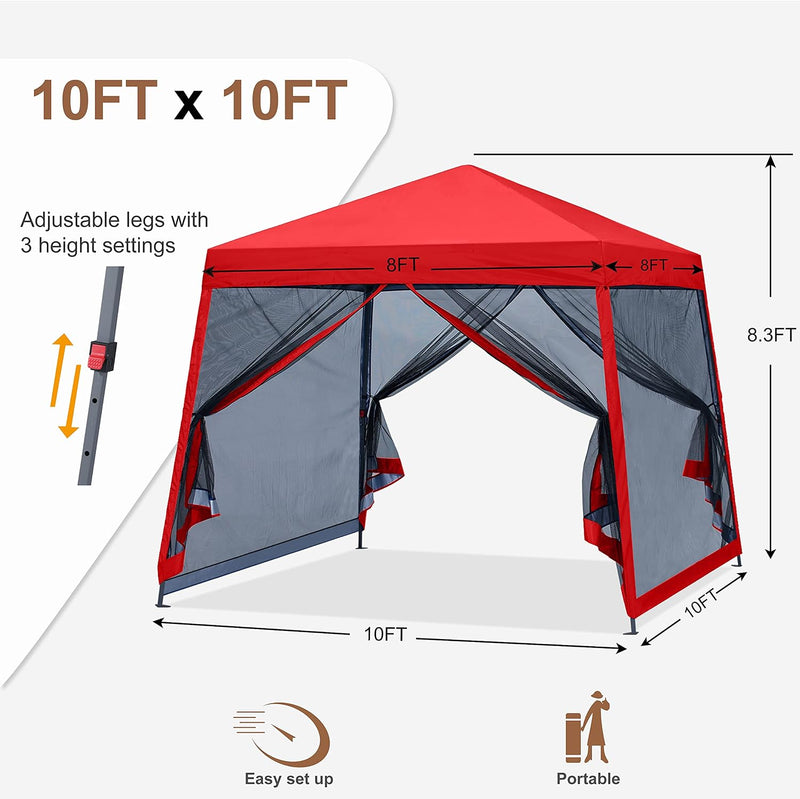 Load image into Gallery viewer, Leisure Sports Stable Pop-Up Canopy Tent with Mosquito Netting - 8x8, 10x10, 11x11