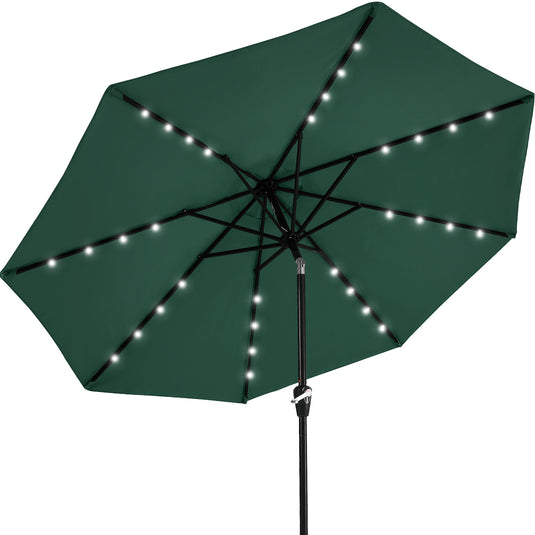 MASTERCANOPY Patio Umbrella with 32 Solar LED Lights 6&8 Ribs