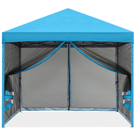 Leisure Sports Pop‑up Easy Setup Outdoor Canopy with Netting Screen Walls – 8x8, 10x10