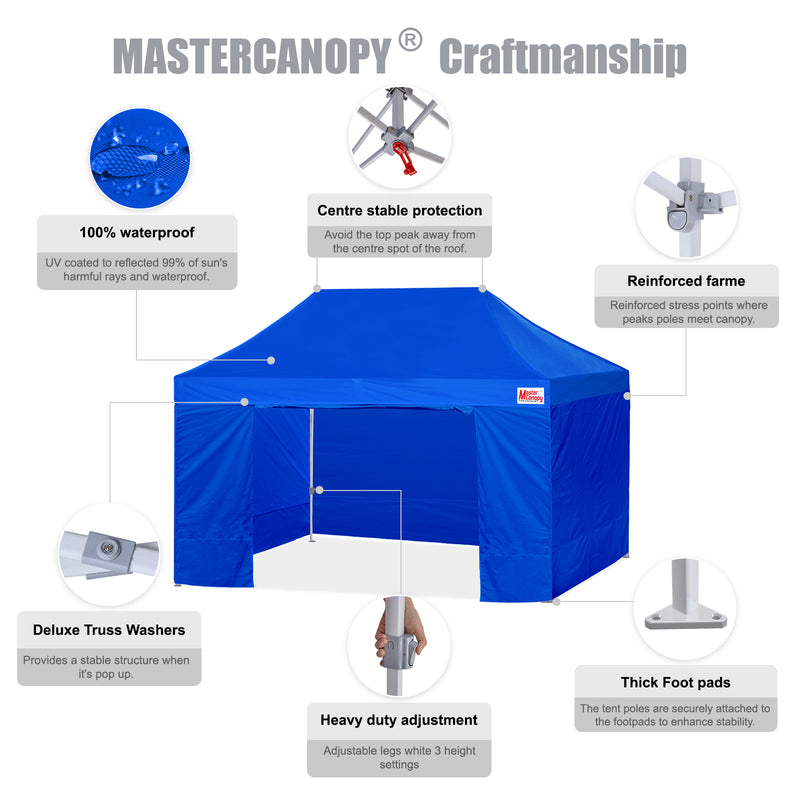 Load image into Gallery viewer, Mastercanopy Lite-30 Commercial Canopy Tent with Sidewalls - 10x10, 10x15, 10x20