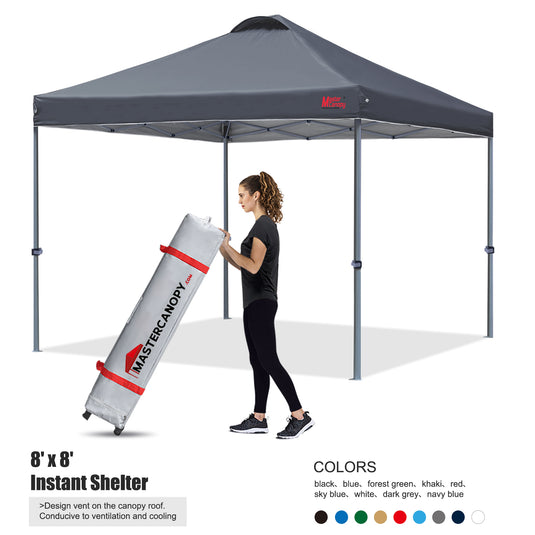 Leisure Sports Durable Ez Pop‑up Canopy Tent with Vented Top – 10x10, 12x12