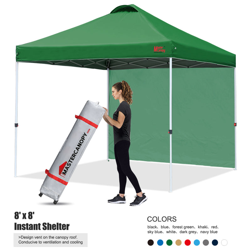 Load image into Gallery viewer, Leisure Sports Durable Ez Pop‑up Canopy Tent with One Sidewall – 6.6x6.6, 8x8