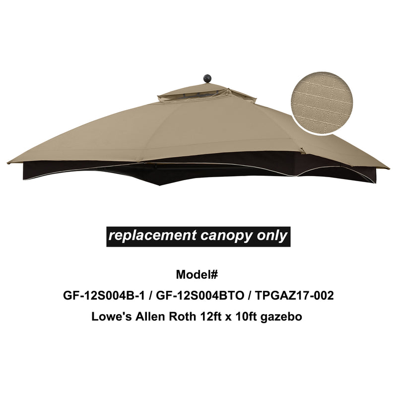 Load image into Gallery viewer, MASTERCANOPY Replacement Canopy Top for Lowe's Allen Roth 10x12 Gazebo #GF-12S004B-1