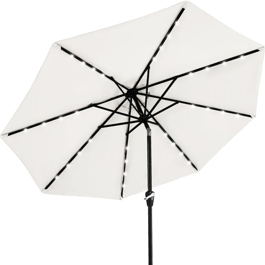 MASTERCANOPY Patio Umbrella with 32 Solar LED Lights 6&8 Ribs