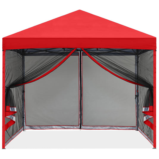 Leisure Sports Pop‑up Easy Setup Outdoor Canopy with Netting Screen Walls – 8x8, 10x10
