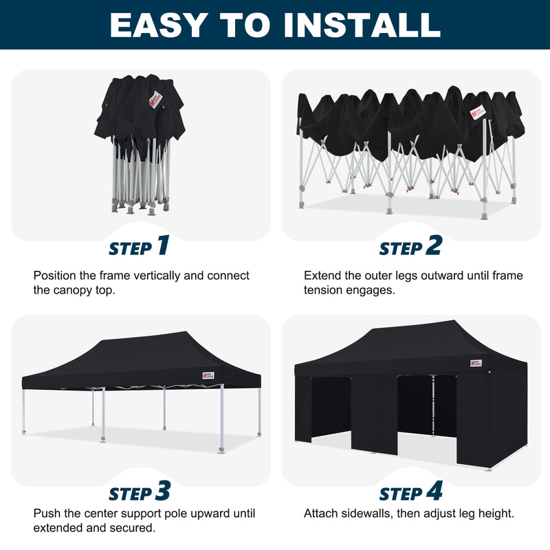 Load image into Gallery viewer, Mastercanopy Core-35 Premium Heavy Duty Instant Canopy Tent with Sidewalls - 10x10, 10x15, 10x20
