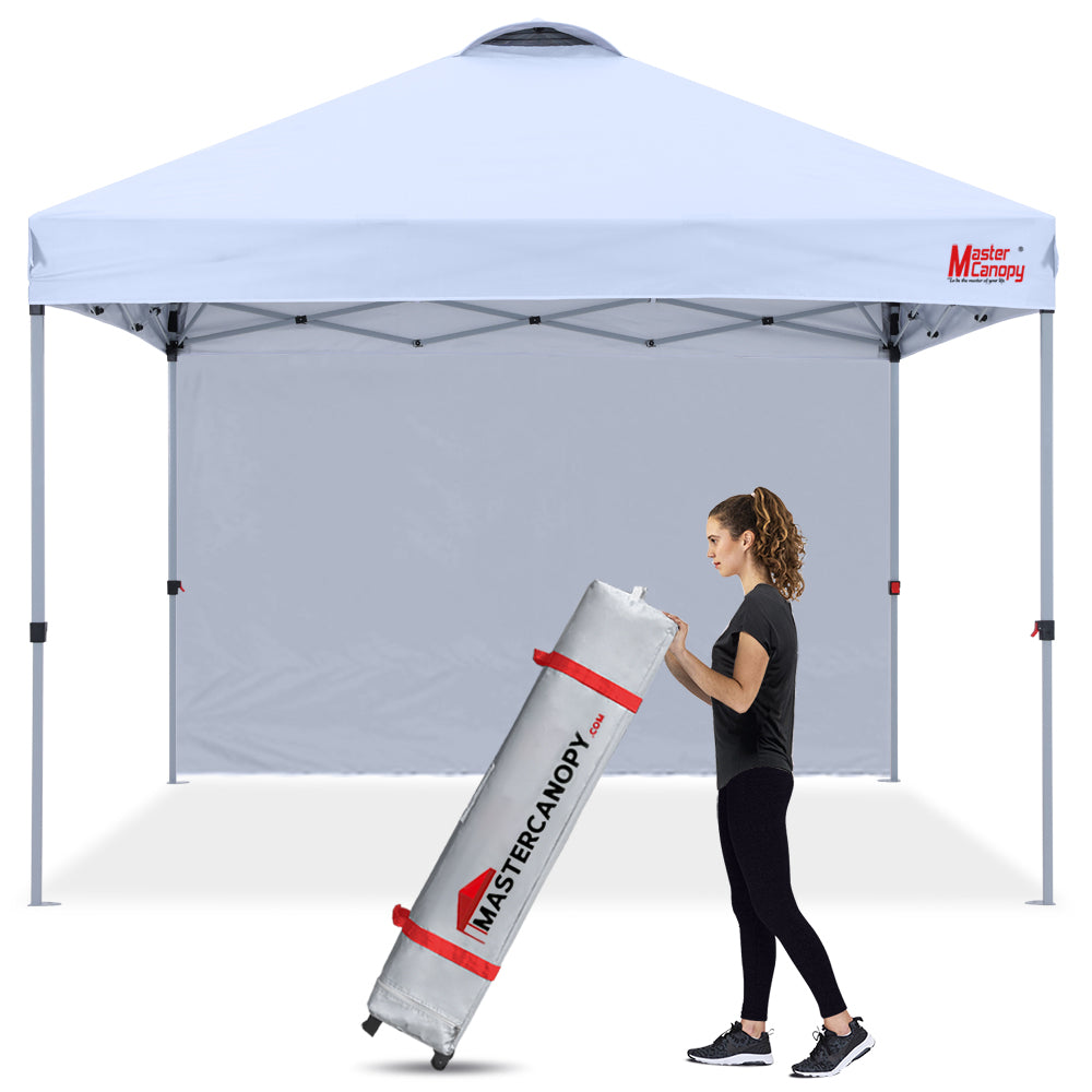 outdoor pop up tent MASTERCANOPY Durable Ez Pop-up Gazebo Tent with 1 Sidewall (2.5x2.5M,Forest Green)