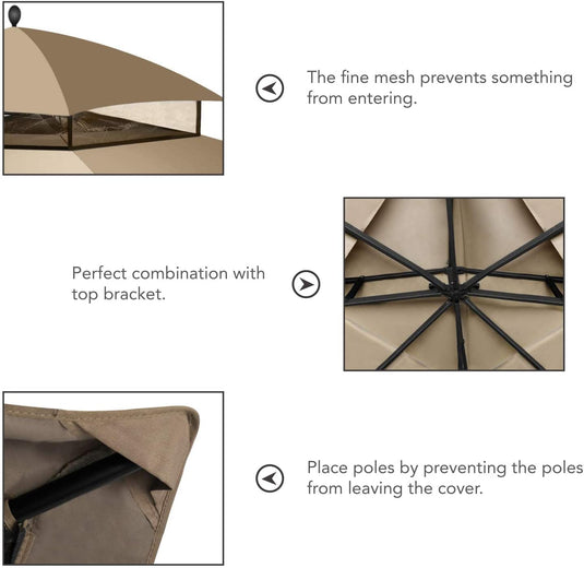 MASTERCANOPY Replacement Canopy Top for Lowe's Allen Roth 10x12 Gazebo