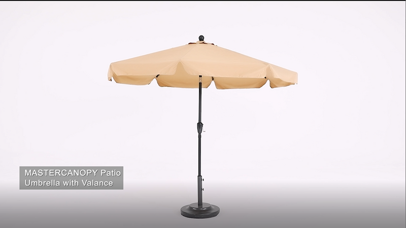 Load and play video in Gallery viewer, MASTERCANOPY Valance Patio Umbrella for Outdoor Table Market 6/8 Ribs