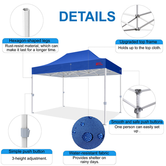 Mastercanopy Core-35 Premium Heavy Duty Instant Canopy Tent - 10x10, 10x15, 10x20