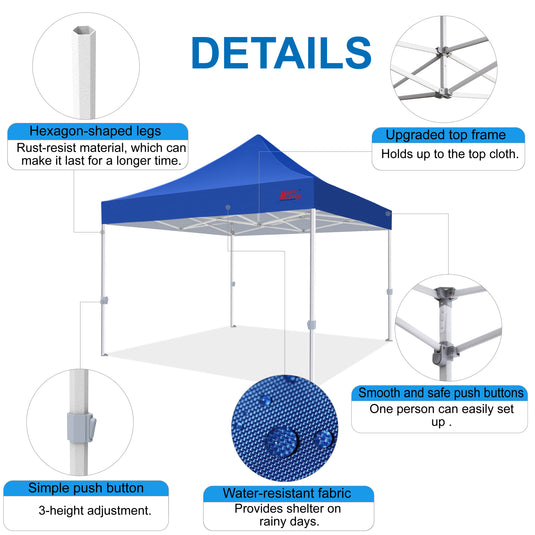 Mastercanopy Core-35 Premium Heavy Duty Instant Canopy Tent - 10x10, 10x15, 10x20