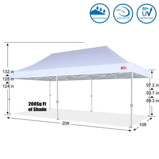 Mastercanopy Core-35 Premium Heavy Duty Instant Canopy Tent - 10x10, 10x15, 10x20