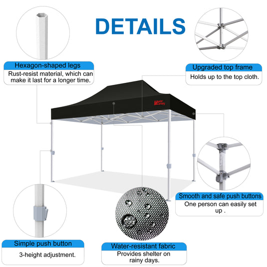 Mastercanopy Core-35 Premium Heavy Duty Instant Canopy Tent - 10x10, 10x15, 10x20