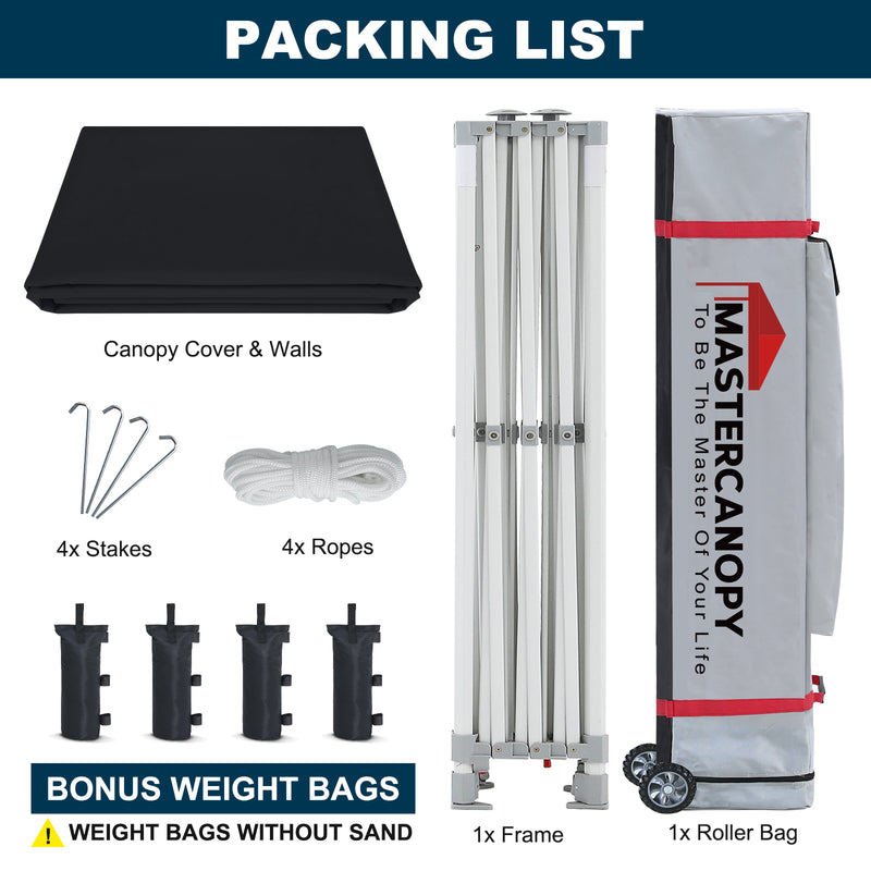 Load image into Gallery viewer, Mastercanopy Core-35 Premium Heavy Duty Instant Canopy Tent with Sidewalls - 10x10, 10x15, 10x20
