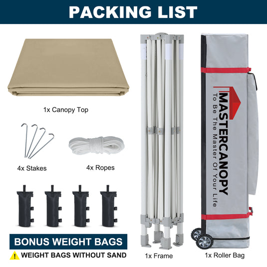 Mastercanopy Lite-30 Commercial Canopy Tent Instant Shelter - 10x10, 10x15, 10x20