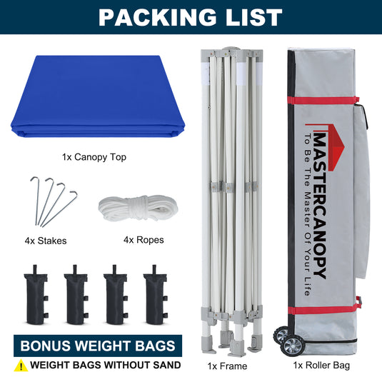 Mastercanopy Lite-30 Commercial Canopy Tent Instant Shelter - 10x10, 10x15, 10x20