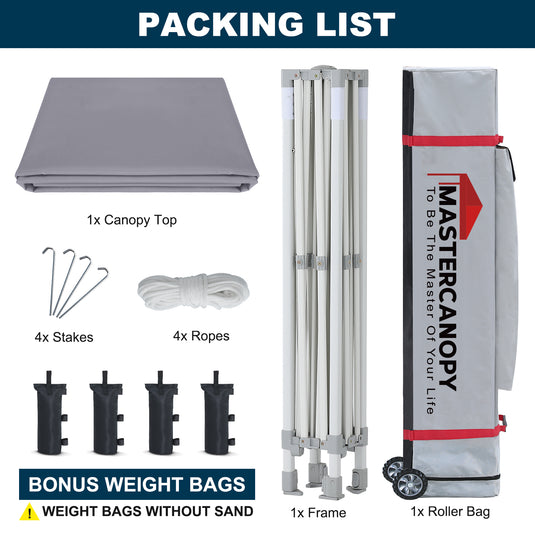Mastercanopy Lite-30 Commercial Canopy Tent Instant Shelter - 10x10, 10x15, 10x20
