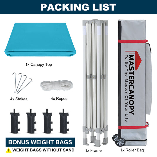 Mastercanopy Lite-30 Commercial Canopy Tent Instant Shelter - 10x10, 10x15, 10x20