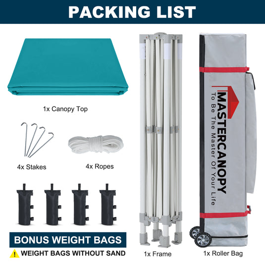 Mastercanopy Lite-30 Commercial Canopy Tent Instant Shelter - 10x10, 10x15, 10x20
