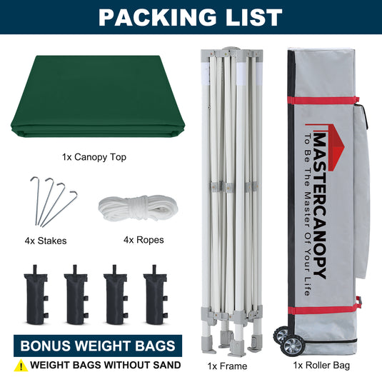 Mastercanopy Lite-30 Commercial Canopy Tent Instant Shelter - 10x10, 10x15, 10x20