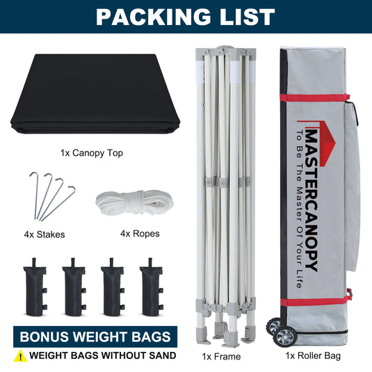 Mastercanopy Lite-30 Commercial Canopy Tent Instant Shelter - 10x10, 10x15, 10x20